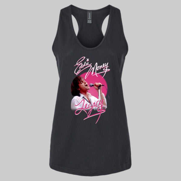 Official Eddie Money Legacy Signature w/Photo Ladies Racerback Tank